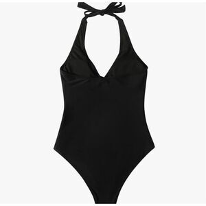 SUUKSESS Women’s Tummy Control One Piece Halter Top Swimsuit. Black. Small. NWOT